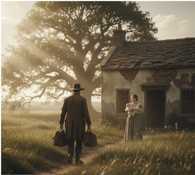 Él compró una cabaña abandonada para huir del dolor — pero encontró a una joven con gemelos en los brazos