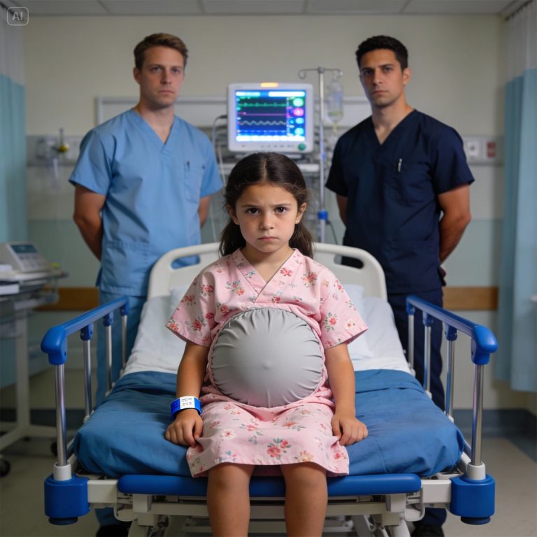 “Todavía recuerdo el instante en que la habitación se quedó en silencio: esa clase de silencio que hace que tu corazón lata más fuerte que cualquier otro sonido. Cuando me levantaron la bata de hospital, tenía solo doce años; era demasiado joven para estar acostada allí mientras unos desconocidos miraban fijamente mi vientre hinchado y susurraban palabras que yo no entendía. La pantalla del ultrasonido parpadeó. El médico se puso pálido. Mi madre soltó un grito ahogado, llevándose la mano a la boca. Alguien dio un paso atrás. Y en ese momento, supe que aquello ya no era solo un examen médico: era la revelación de un secreto que nadie estaba preparado para enfrentar. Lo que vieron dentro de mí destrozaría todo lo que vendría después.”