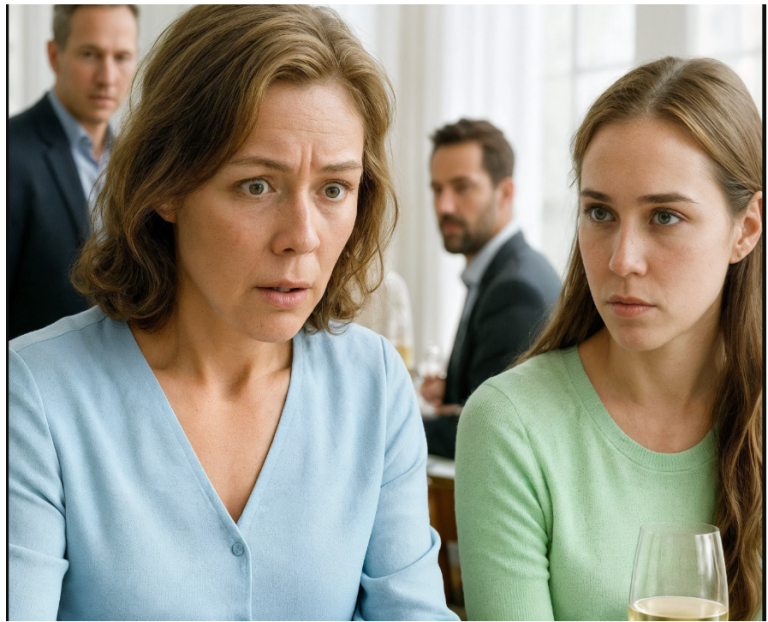 Au dîner, ma fille a discrètement glissé un petit mot plié devant moi. « Fais semblant d’être malade et pars d’ici », y était-il écrit.