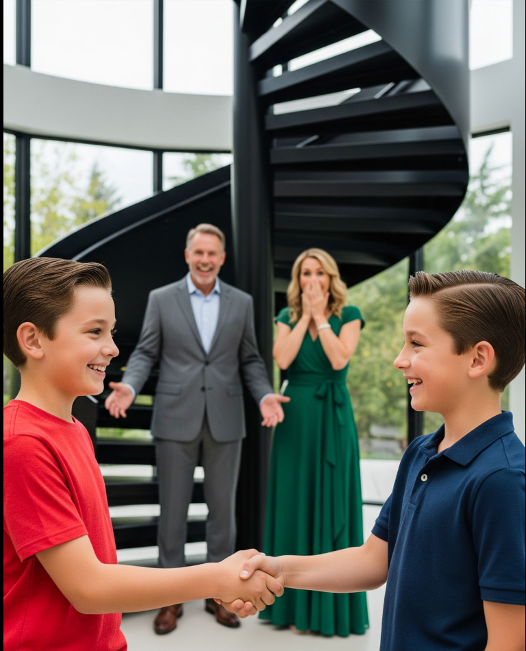 “Un adolescente rico se quedó helado en el momento en que vio a un chico sin hogar con un rostro idéntico al suyo: la idea de que pudiera tener un hermano jamás se le había pasado por la cabeza.”