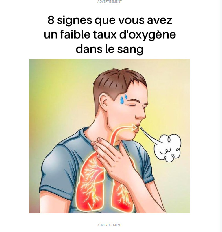 8 signes avant-coureurs d’un faible taux d’oxygène dans le sang