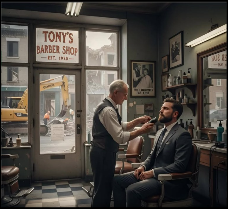 Un coiffeur offrait gratuitement une coupe de cheveux à un garçon victime de harcèlement scolaire chaque semaine pendant un an. Le garçon parlait peu. Des décennies plus tard, alors que le salon de coiffure était sur le point d’être démoli, un homme en costume entra et demanda à se faire raser.