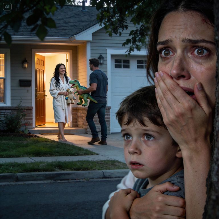 “Cada mañana, llevo a mi esposo y a nuestro hijo de cinco años a la estación de tren. Ese día, mientras volvíamos a casa, mi hijo me apretó la mano. ‘Mamá, no podemos ir a casa hoy’. ‘¿Por qué?’, pregunté. Él dudó, luego susurró: ‘…Papá…’. Con un mal presentimiento, nos escondimos y observamos nuestra casa en secreto. Lo que vi me dejó sin palabras.”