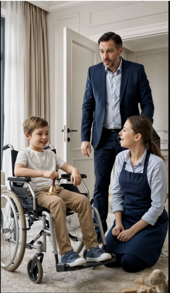 Il n’avait pas entendu son fils rire depuis trois ans… jusqu’au jour où il rentra plus tôt à la maison et trouva la nouvelle employée de maison agenouillée près de lui. Ce qu’elle était en train de faire le laissa sans voix — et changea leur famille pour toujours.