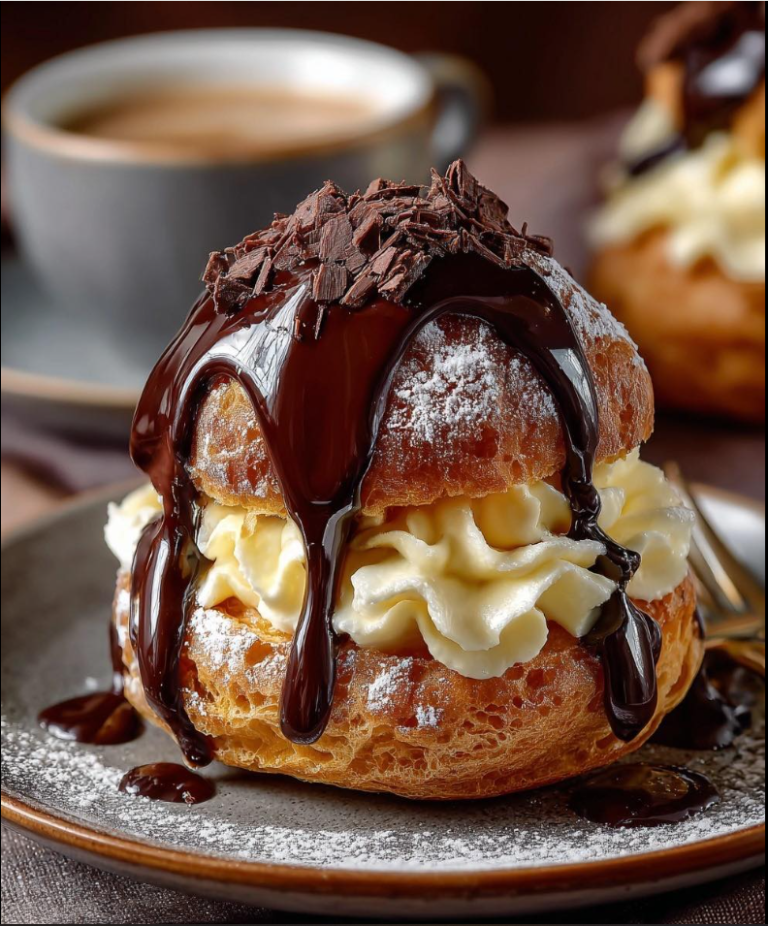 Chocolate Glazed Cream Puffs (Classic Choux Pastry)