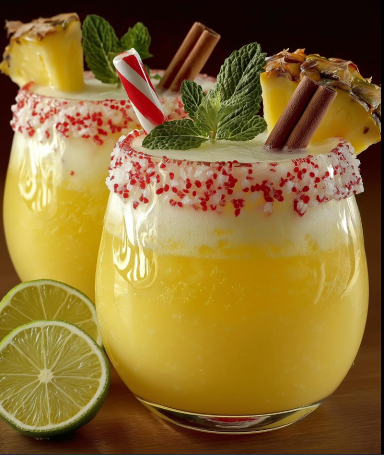Tropical Christmas Punch with Pineapple, Passion Fruit & Rum