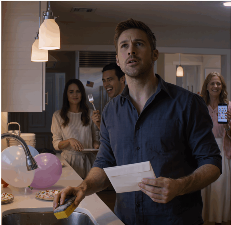 Pour le 7e anniversaire de mon neveu : j’ai dit « à demain », ma cousine a ri « c’était hier », ma tante a sorti son téléphone avec des photos de toasts et de verres qui trinquent, ma sœur a lâché « tu as compris »… Je n’ai rien dit, je suis sortie de la cuisine avec une enveloppe.