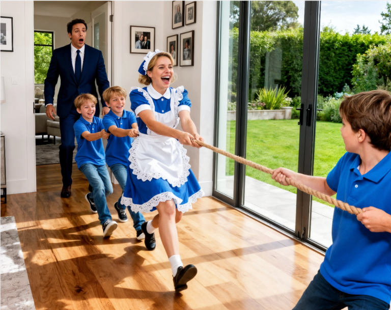 Il était rentré plus tôt que prévu, noyé dans le chagrin, lorsqu’il entendit un son qui était mort depuis huit mois — et ce qu’il découvrit alors, la nouvelle femme de ménage en train de faire avec ses triplés sur le tapis, mit le milliardaire à genoux.