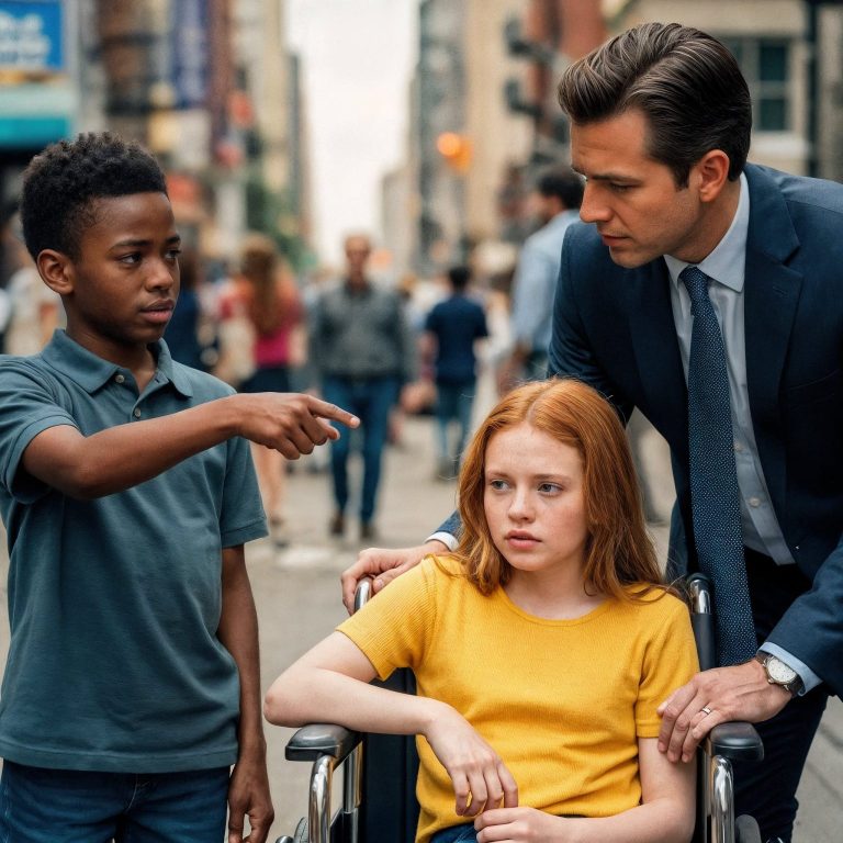 « Monsieur, je peux aider votre fille à remarcher », murmura doucement le garçon mendiant. Le millionnaire s’arrêta net — puis se retourna lentement, figé d’incrédulité.