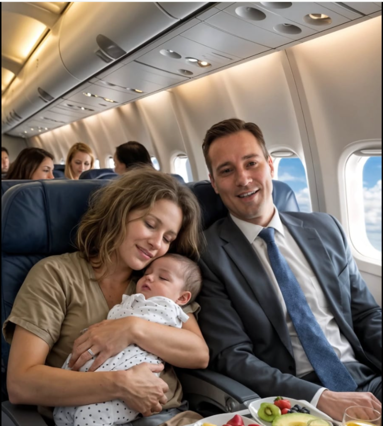 Une mère en difficulté et son bébé s’endorment sur l’épaule d’un PDG pendant un vol, mais elle se réveille stupéfaite quand il…