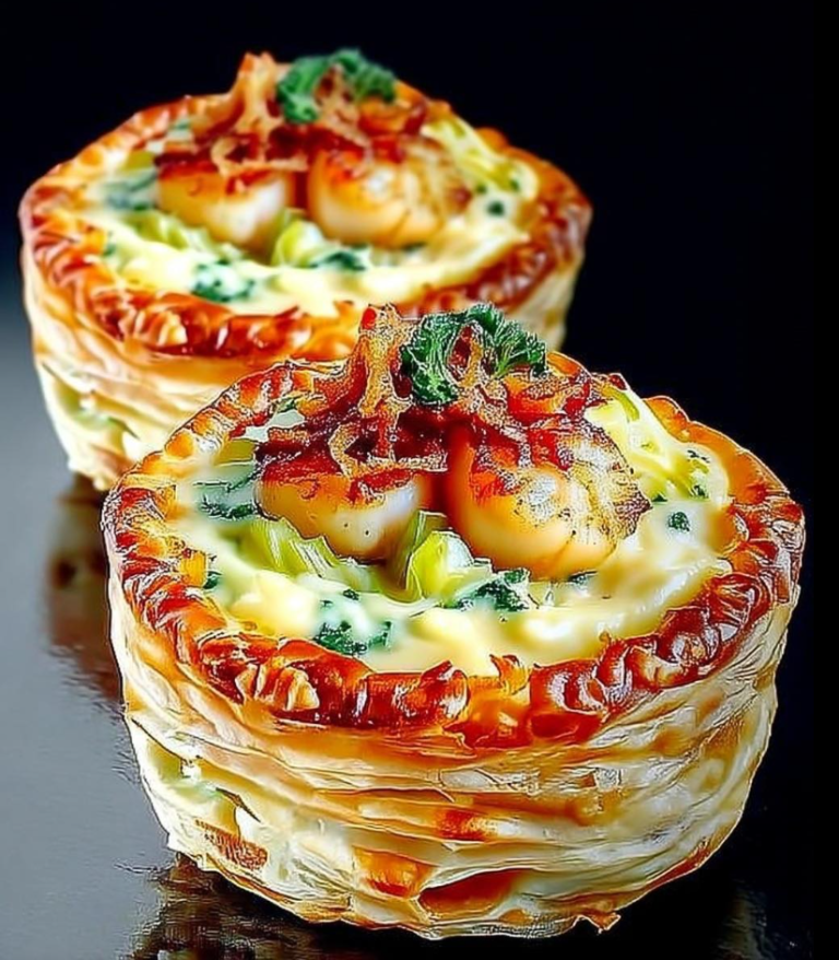 Scallop Vol-au-Vent with Creamy Leek Fondue