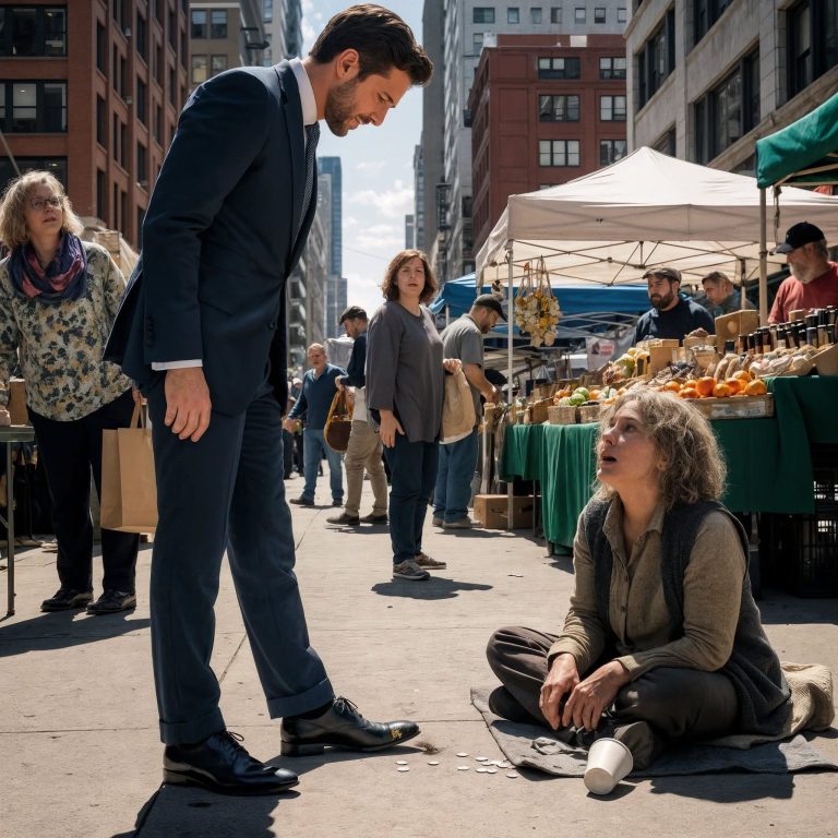 Un millionnaire donne un coup de pied à une pauvre mendiante au marché, sans savoir qu’elle est la mère perdue qu’il cherche depuis des années…
