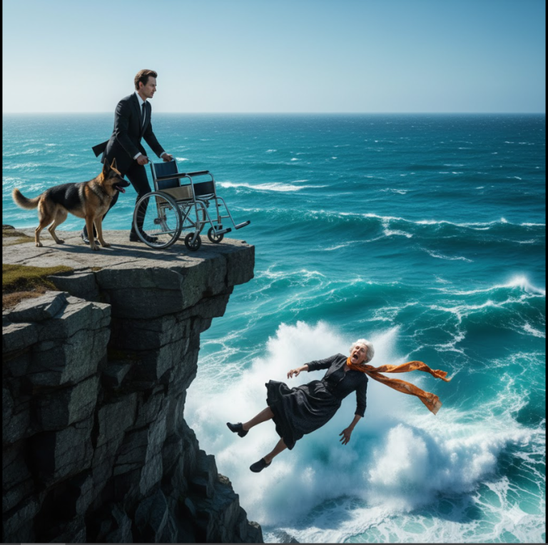 El hijo rico empujó a su madre paralizada por un acantilado, pero se olvidó de su fiel perro y el final.