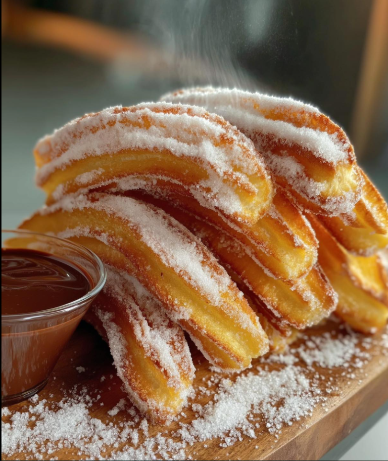 Crispy Homemade Churros with Chocolate Sauce