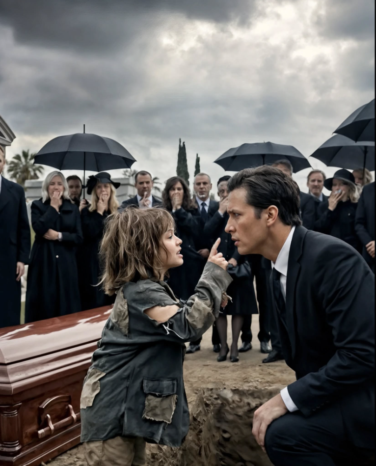 « Elle n’est pas morte ! » cria une petite fille pauvre aux funérailles de la femme du milliardaire — et le cercueil scellé déclencha une série d’événements qui transformèrent le deuil en une vérité que personne n’était prêt à affronter.