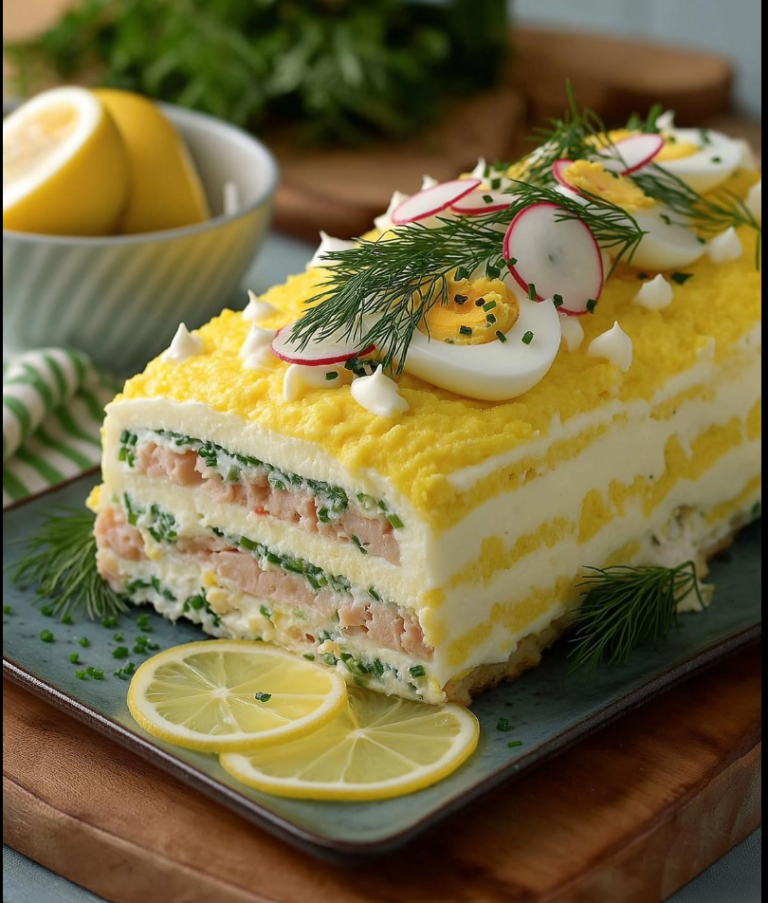 Savory Tuna and Egg Mimosa Swiss Roll