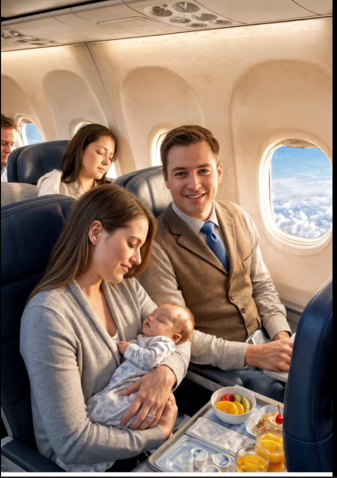 Une mère, assoupie avec son nouveau-né dans les bras, ne se rendit pas compte qu’elle s’était appuyée contre le passager de première classe assis à côté d’elle — mais lorsqu’elle finit enfin par se réveiller, la scène qui l’entourait était la dernière chose qu’elle aurait jamais pu imaginer…