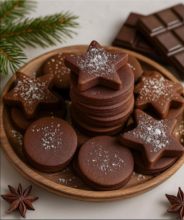 Chocolate Shortbread Cookies with Sea Salt