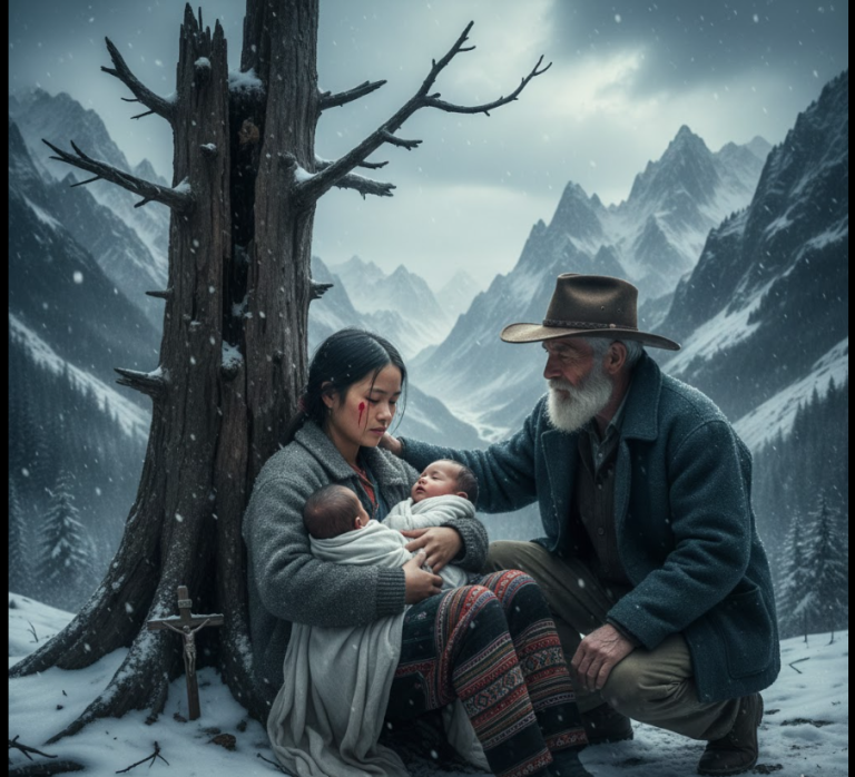El leve murmullo de la nevada se mezclaba con un sonido inesperado: el llanto agudo de un recién nacido, acompañado de la voz de una mujer que trataba de calmarlo con palabras suaves.