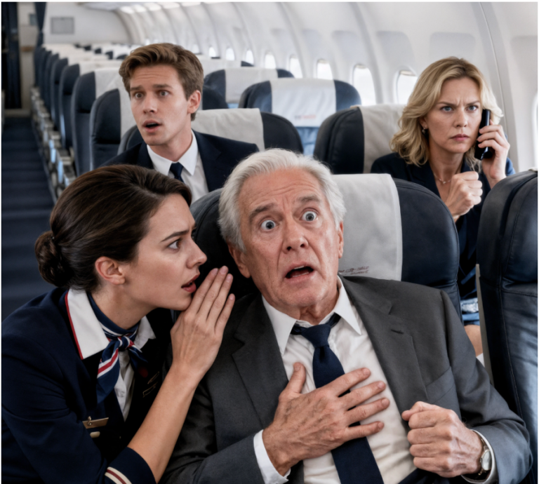 « Monsieur, faites semblant d’être malade et descendez de cet avion tout de suite », me chuchota l’hôtesse de l’air — et ses paroles ne prirent tout leur sens que quelques minutes plus tard, lorsque mon fils et ma belle-fille posèrent sur moi un regard qu’aucun parent ne devrait jamais voir. »