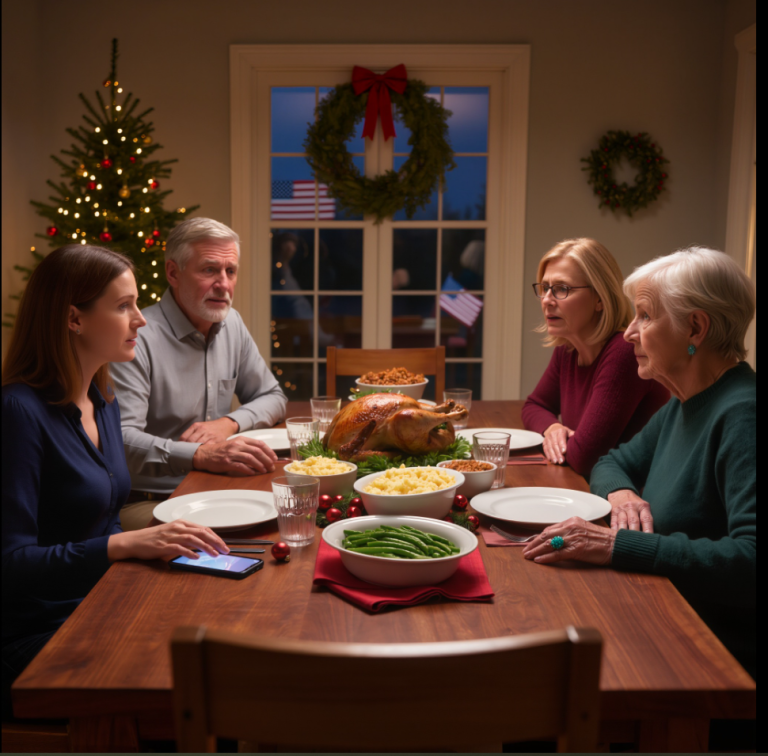 Au dîner de Noël, ma grand-mère milliardaire posa sa fourchette et demanda : « Alors, tu profites toujours de la maison que je t'ai achetée ? » Un silence de mort s'abattit sur la table. J'eus l'estomac noué. « Je… n'habite nulle part, grand-mère. » Elle se tourna lentement vers mes parents, et ils pâlirent…
