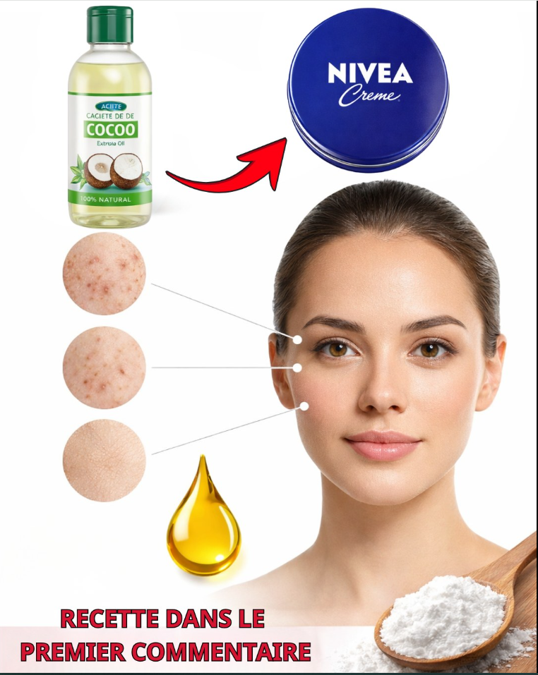 🌸 Le Secret de Jeunesse à la Maison : Masque Maison à la Nivea, Huile de Coco, Maïzena et Vitamine E 🌸