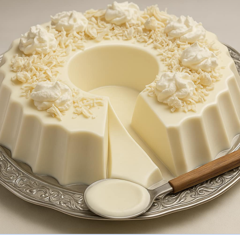 Dessert nuage de neige merveilleux (Pudding à la noix de coco sans cuisson)