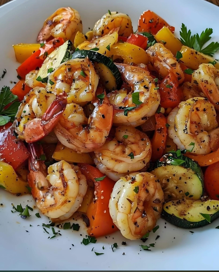 Poêlée de crevettes et légumes aux herbes et au citron : un repas léger et savoureux
