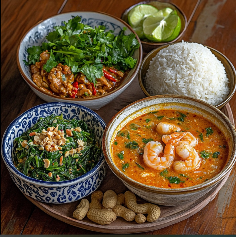 Bangkok Chic Thai Menu with Coconut Shrimp Curry