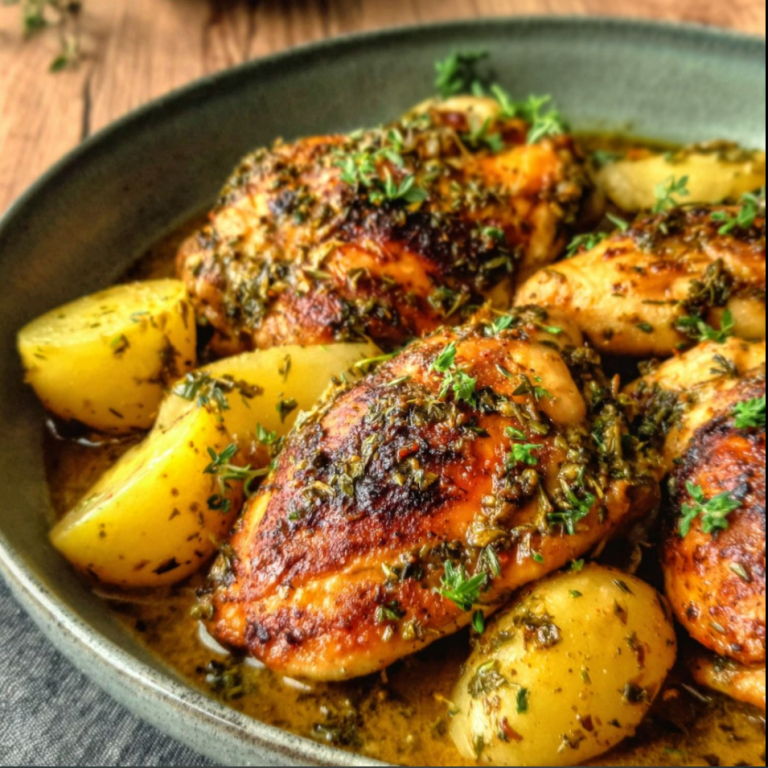 : Herb-Roasted Chicken Legs with Tender Potatoes
