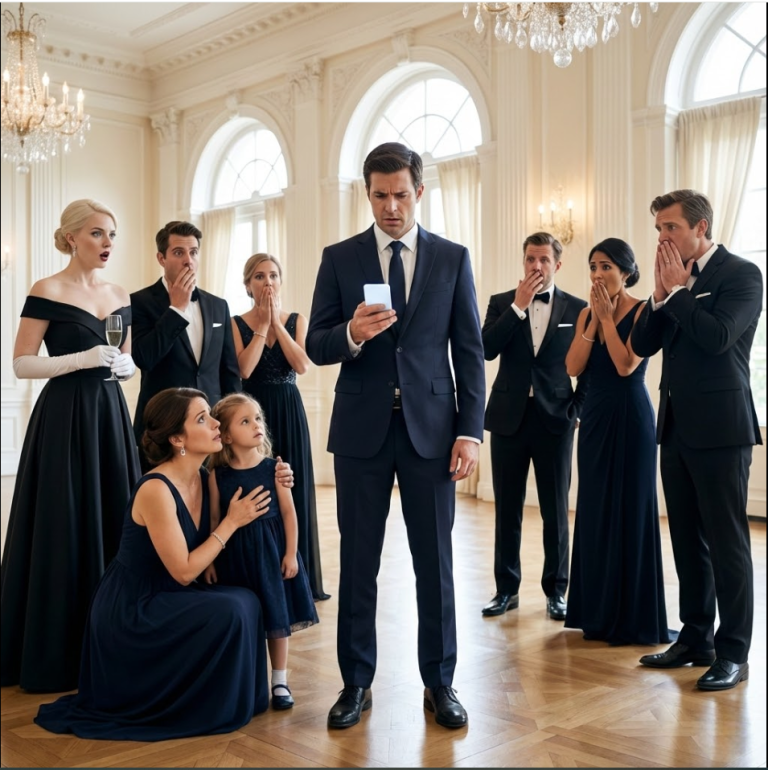 « Pas de place pour tes gosses de supermarché à cette fête », lança ma sœur avec un sourire narquois. Les yeux de ma fille se remplirent de larmes. Mon mari regarda la famille, puis notre enfant, et sans prévenir, passa un coup de fil, se leva et prononça une phrase qui fit voler en éclats tous les verres de champagne.