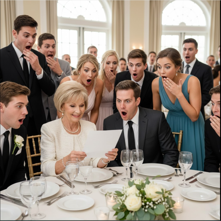 Au dîner de mariage de mon fils, mon mari a annoncé : « C'est fini entre nous. J'ai rencontré quelqu'un d'autre. » Sa compagne était assise en face de moi, souriante. Tout le monde s'est figé. Je me suis penchée vers elle et j'ai dit : « Merci de me l'avoir dit. » Avant de partir, je lui ai glissé une enveloppe. Ce qu'il a vu à l'intérieur l'a fait hurler…