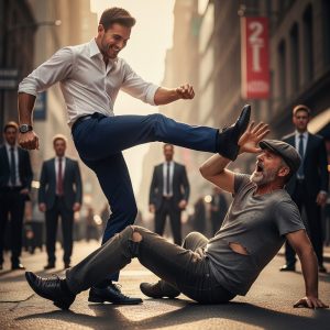 Fils de MILLIONAIRE DONNE UN COUP DE PIED à un VIEILLARD — sans savoir qu’il s’agissait de son PÈRE DÉGUISÉ testant son CARACTÈRE…