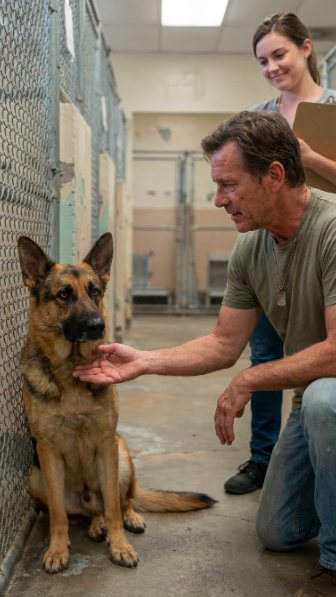 Un chien de guerre retraité regarda son ancien maître comme un étranger… jusqu’à ce qu’un réflexe irrépressible brise toutes les lois de la logique.