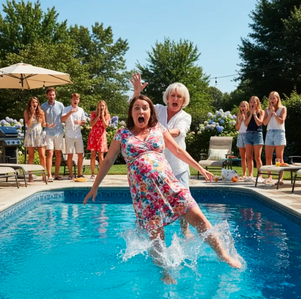 Je n'oublierai jamais ce moment à la fête prénatale, alors que j'étais enceinte de huit mois. Mon mari a donné à sa mère la totalité des 10 000 dollars que j'avais économisés pour l'accouchement. Quand j'ai essayé de l'en empêcher, il a crié : « Comment oses-tu te mêler de mes affaires ? » Puis sa mère, sans pitié, m'a donné un coup de poing si violent dans le ventre que je suis tombée dans la piscine. Tandis que je sombrais avec mon enfant à naître, mon mari est resté là, immobile, à rire. Soudain, j'ai baissé les yeux vers mon ventre… et je suis restée figée, sous le choc.