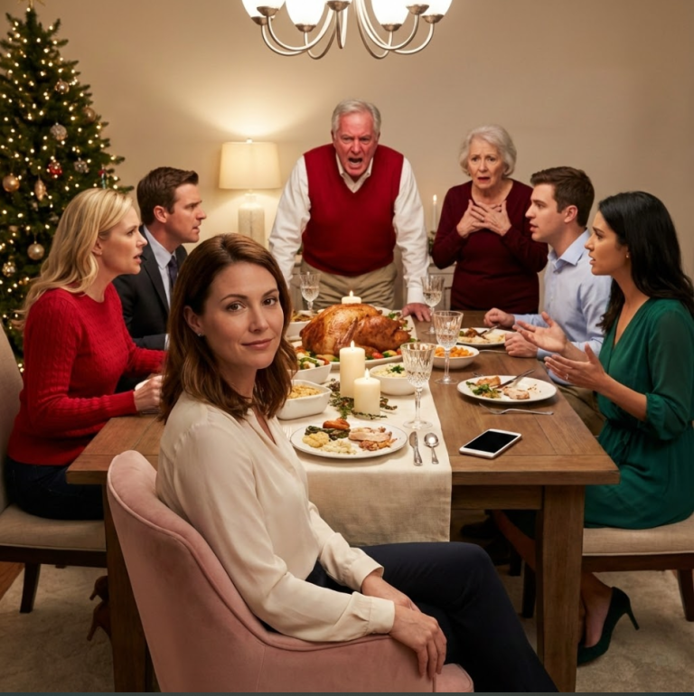 « Arrête de mendier de l'argent », ont dit mes parents pendant le dîner de Noël. « C'est embarrassant. » Tout le monde a acquiescé. J'ai souri, j'ai sorti mon téléphone et j'ai appelé mon conseiller bancaire. « Blocage du compte, solde final de 27 jours. » Les menteurs ont commencé à se démasquer et, en quelques secondes, le dîner a viré au chaos. Mes parents étaient figés…