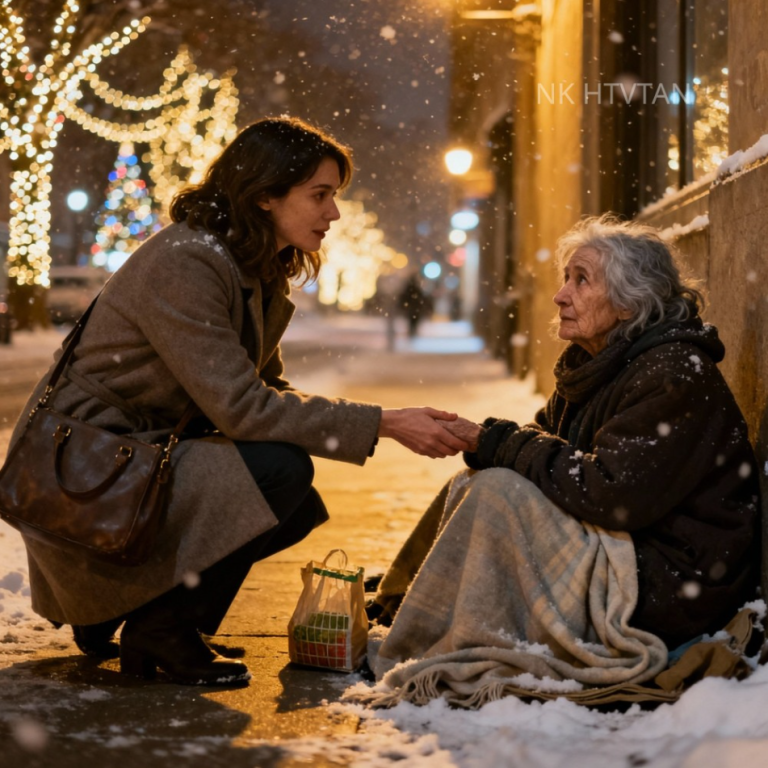 vf-J'ai trouvé une femme âgée sans-abri au bord de la route, un soir de Noël enneigé, et je l'ai ramenée chez moi. — Quelques jours plus tard, un SUV de luxe s'est arrêté devant ma porte.