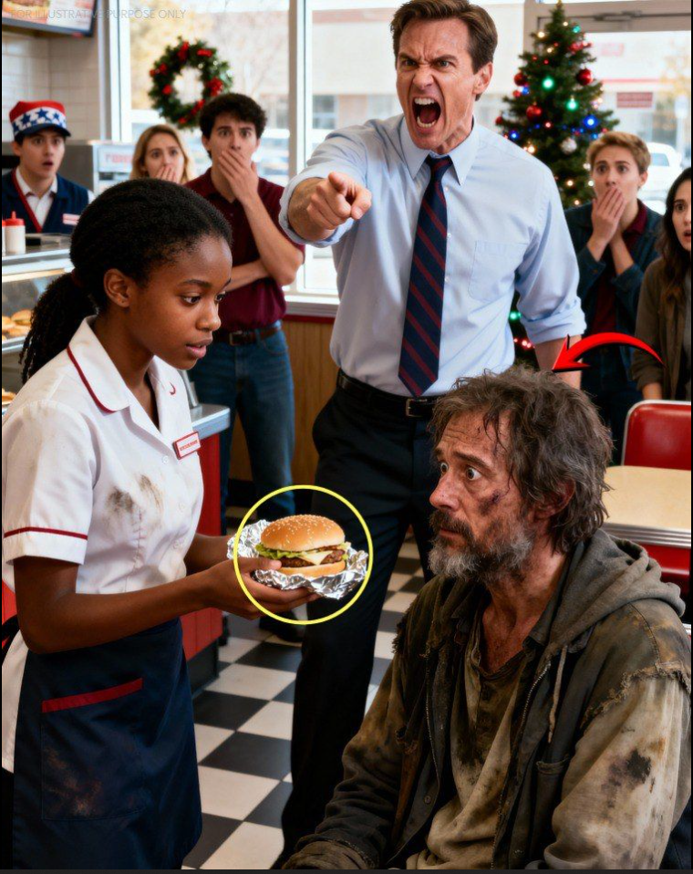 Une serveuse noire offre discrètement un burger à un homme sans-abri. Son patron l’humilie devant tout le restaurant… jusqu’à ce que l’homme révèle qui il est vraiment.