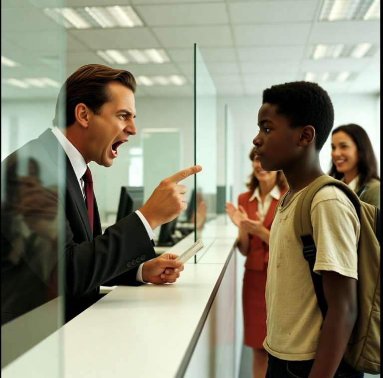 Un gamin des rues est entré dans la banque avec un chèque — le directeur a ri… et a découvert trop tard qui il était…