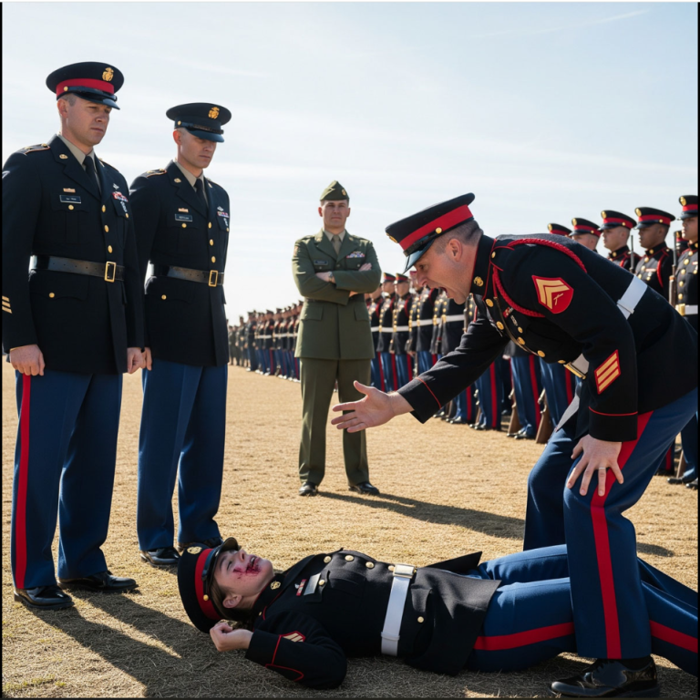 « Reste au sol ! C’est ta place ! » — Il l’a frappée pendant un entraînement. Quelques minutes plus tard, quatre colonels sont arrivés et ont mis fin à sa carrière.