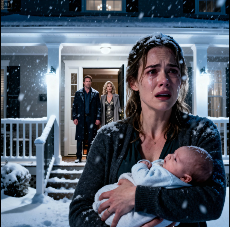 À cause de la maîtresse de mon mari, lui et ma belle-mère m'ont mise à la porte avec mon bébé de trois jours en pleine tempête de neige. Ils ignoraient tout de l'héritage de 2,3 milliards de dollars que je venais de recevoir de mon grand-père… Vingt-quatre heures plus tard, je leur faisais vivre un véritable enfer…