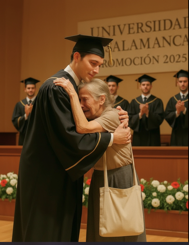 Ils se moquaient de moi parce que j’étais le fils de l’éboueur — mais à la remise des diplômes, j’ai pris le micro, j’ai dit une seule phrase… et toute la salle est restée silencieuse avant d’éclater en sanglots.