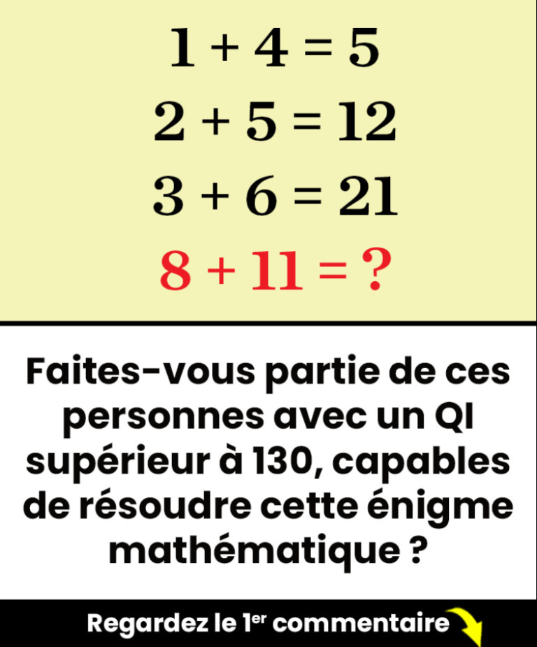 Faites-vous partie de ces personnes avec un QI supérieur à 130, capables de résoudre cette énigme mathématique ?