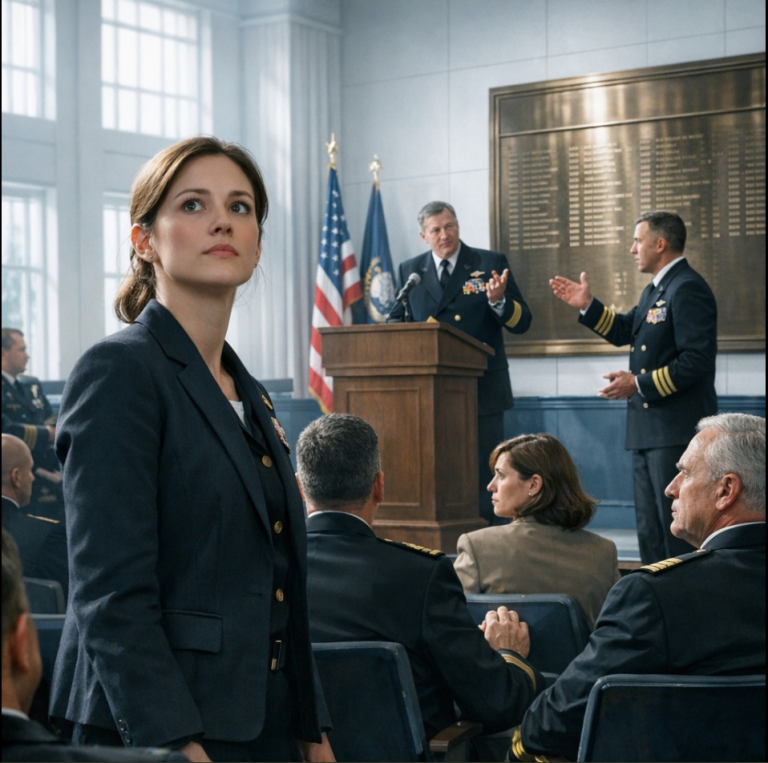 « Et ma cadette, qui… est ici ce soir. » Puis quelqu’un a dit : « Monsieur, son nom est déjà sur… »