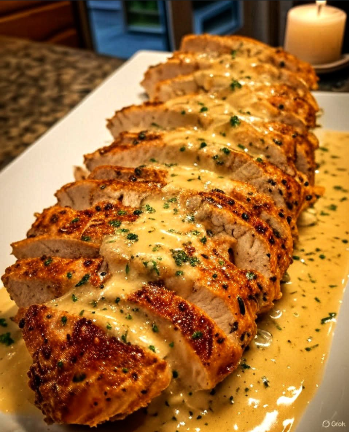 Poulet Baked Caesar avec Sauce Crémeuse au Parmesan