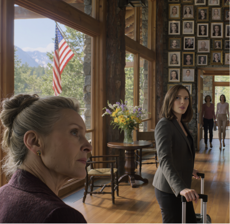 « On avait entendu dire que tu avais acheté une villa à un million de dollars dans les Alpes », m’a dit ma belle-fille en frappant à ma porte tôt ce matin-là. Elle a traîné deux valises à l’intérieur et a déclaré : « On vient vivre chez toi et faire la paix. » J’ai simplement souri et me suis écartée. Mais dès qu’elles ont atteint le hall d’entrée, elles se sont figées devant un mur couvert de photos encadrées, et un détail les a fait pâlir…