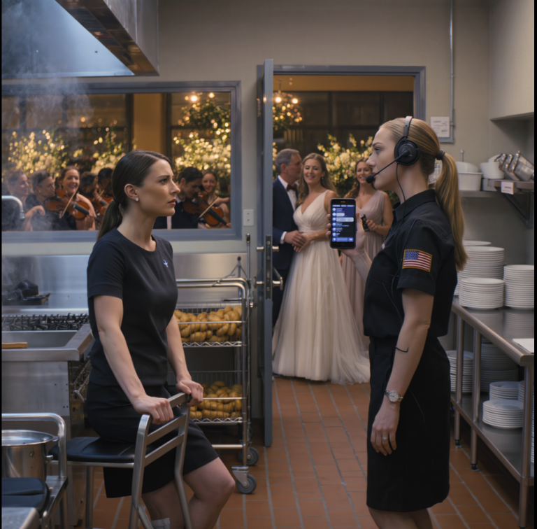 « Elle n'a rien à faire ici. Qu'on la mette à la cuisine avec les restes », lança ma sœur avec mépris, tandis que mes parents restaient silencieux à son mariage. J'ai souri, composé un numéro et dit : « Classez-le. » Un silence de mort s'est abattu sur la pièce. Vingt-cinq millions de dollars étaient soudainement bloqués. Leurs sourires s'effacèrent.