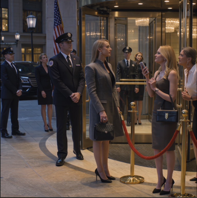 Ma sœur bloqua l'entrée de mon propre hôtel de luxe, riant de mon incapacité à y entrer. Ma mère la rejoignit, me chuchotant de ne pas faire honte à la famille. Ils ignoraient que j'étais propriétaire de l'immeuble entier – et de tout ce qu'il contenait. Mon chef de la sécurité s'avança vers la porte. L'arrogance familiale a un prix.