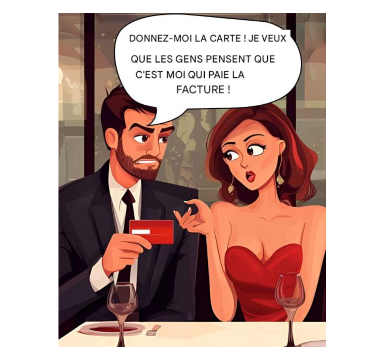 Mon copain m’a demandé de donner ma carte pour que je puisse payer l’addition au restaurant.