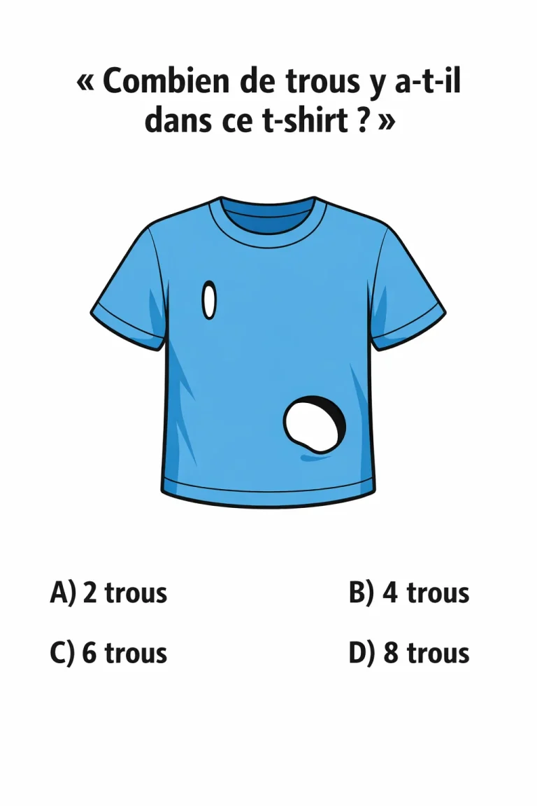 Seuls 14 % des gens trouvent le bon nombre de trous dans un t-shirt